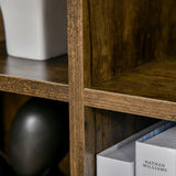 Cubic Cabinet Bookcase - Versatile Shelving Unit with Ample Storage, Rustic Brown Finish - Ideal for Home Office, Study, and Living Room Display