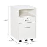 Lockable Mobile File Cabinet - Ample Storage Unit for Home and Office Files - Ideal for Bedroom, Living Room, and Workspace Organization (39.5x40x60cm, White)