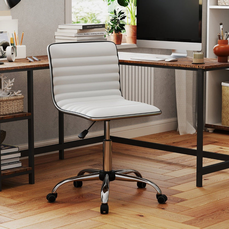 Adjustable Office Chair with Swivel Seat and Universal Wheels-