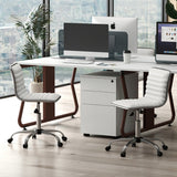 Adjustable Office Chair with Swivel Seat and Universal Wheels-