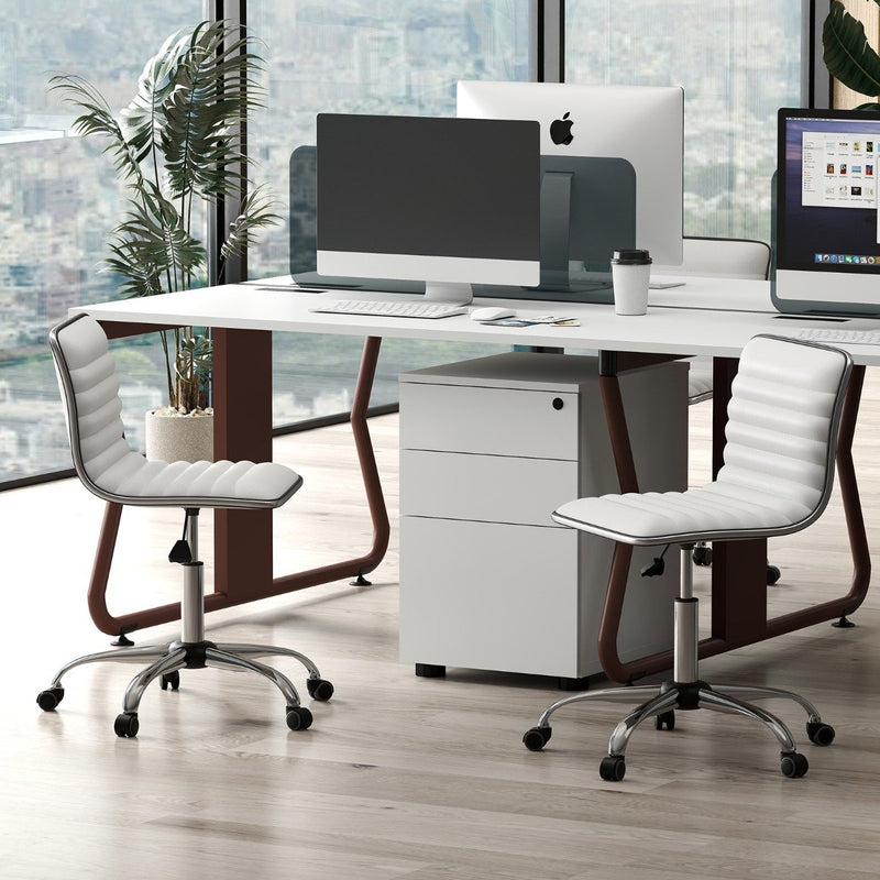 Adjustable Office Chair with Swivel Seat and Universal Wheels-
