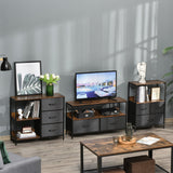 3-Tier Dresser Cabinet Organizer with Fabric Drawers - Versatile Storage for Living Room, Bedroom, Hallway - Chic Black Chest of Drawers with Display Shelves