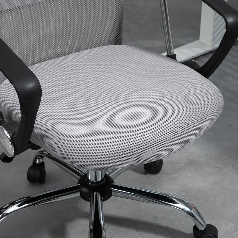 Ergonomic Mesh Office Chair with Adjustable Height and Tilt - Light Grey Comfort Seating Solution - Ideal for Home and Office Use