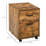 2-Drawer Mobile File Cabinet - Hanging File Folder Compatible, Rolling Storage - Home Office Organization and Space Saving Under Desk Solution
