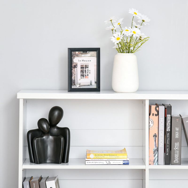 Simple Modern 4-Compartment Bookcase - 2-Tier, Adjustable Cube Shelves Storage Display Unit - Ideal for Home Office and Living Room Organization