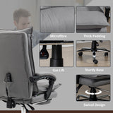Ergonomic Heated Recliner - Vibrating Massage Office Chair with Plush Microfiber, Extendable Footrest, and Padded Armrests - Stress Relief Seating Solution for Professionals