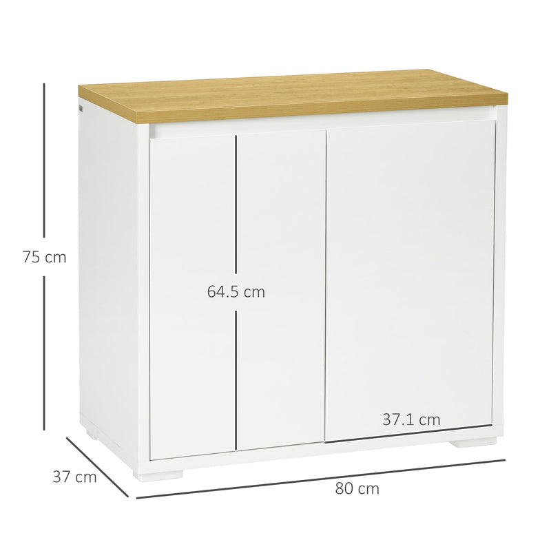 Kitchen Storage Sideboard - Double-Door Cabinet with Adjustable Shelf - Ideal for Living Room and Entryway Organization