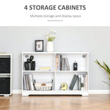 Simple Modern 4-Compartment Bookcase - 2-Tier, Adjustable Cube Shelves Storage Display Unit - Ideal for Home Office and Living Room Organization