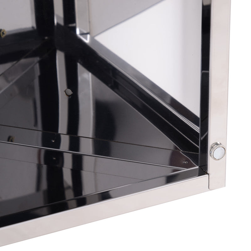 Stainless Steel Corner Mirror Cabinet - Wall-Mounted Bathroom Cupboard with Single Door, 300mm Width - Space-Saving Storage for Small Bathrooms