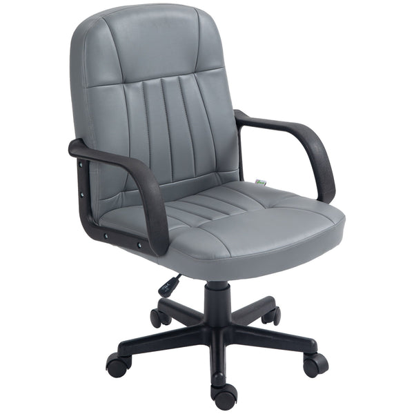 Swivel Executive Office Chair - PU Leather, Ergonomic Computer Desk Chair for Gaming and Office Work - Ideal for Professionals and Gamers in Grey