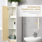 Adjustable 5-Tier Tallboy Bathroom Storage - Modern Freestanding Cabinet with Adjustable Shelves - Space-Saving Organizer for Toiletries and Towels