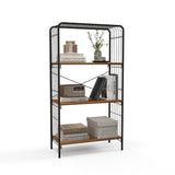Metal Framed 4-Tier Bookshelf - Open-Back Storage Shelf Design - Ideal for Book Lovers & Space Saver in Homes and Offices
