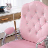 Ergonomic Office Chair - Adjustable Height & Tilt, 360-Degree Swivel Wheels, Pink - Ideal for Comfortable Desk Seating in Offices or Home Study
