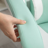 HOMCOM Cat Ear and Paw Reclining Office Chair, with Footrest - Light Blue/White