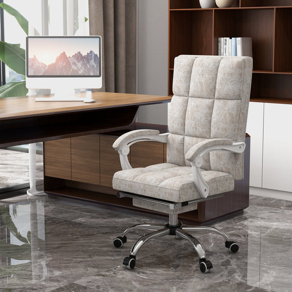 Executive Vibration Massage Office Chair - Microfibre Upholstery with 135° Reclining Back and Armrests - Comfortable Workday Relief for Professionals
