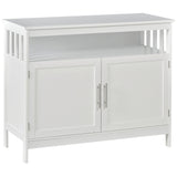 Kitchen Console Sideboard - 2-Tier Cabinet with Open Shelf Storage, White Finish - Ideal for Dining Room Organization and Decor