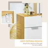 High Gloss White & Natural Sideboard - Sleek Storage Cabinet with Drawer, Door, and Adjustable Shelves - Ideal for Organizing Essentials in Style