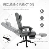 Ergonomic Office Chair with Footrest - Adjustable Armrests, Lumbar Support & Headrest in Light Grey - Ideal for Extended Desk Work & Improved Posture