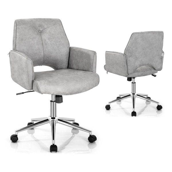 Swiwal Tufted Office Chair Height Adjustable Faux Leather-
