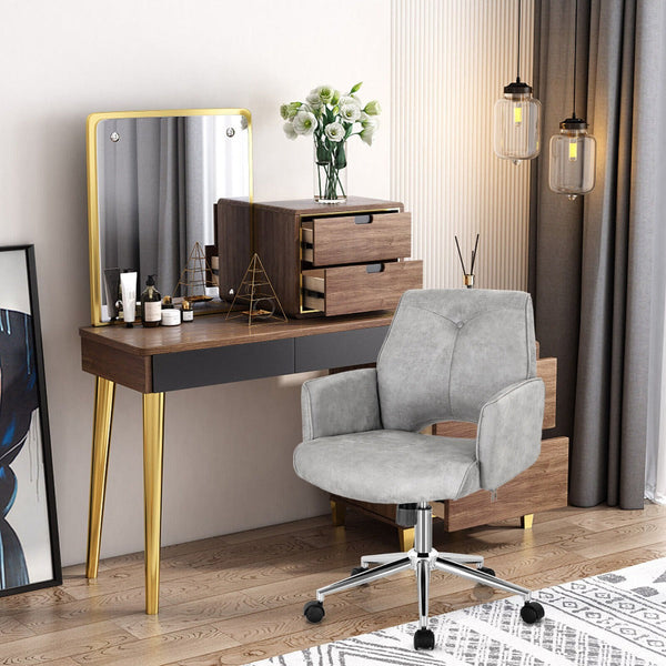 Swiwal Tufted Office Chair Height Adjustable Faux Leather-