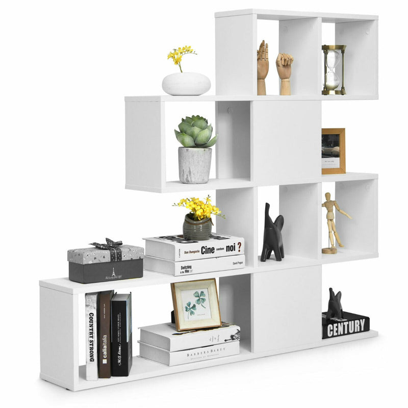 5-Tier Bookshelf - White Display and Storage for Home and Office - Ideal for Organizing Books, Decorative Items and Documents