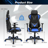 Ergonomic Gaming Chair - Blue Comfort with Tilting Function - Game Enthusiasts and Posture Correction Solution