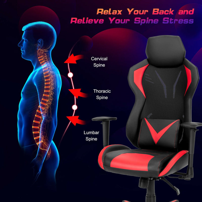Ergonomic Gaming Chair - Blue Comfort with Tilting Function - Game Enthusiasts and Posture Correction Solution