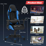 Swivel High Back Racing Chair with Headrest and Lumbar Pillow-