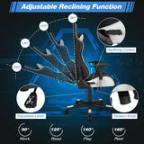 Swivel High Back Racing Chair with Headrest and Lumbar Pillow-