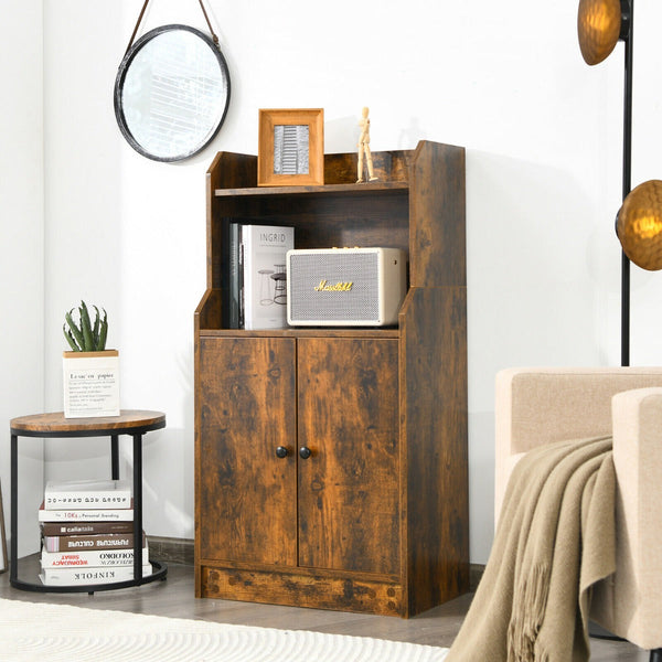 Industrial Style Bookcase - Wooden Structure with Adjustable Shelves in Coffee Finish - Ideal for Home Office and Decoration Needs
