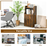 Industrial Style Bookcase - Wooden Structure with Adjustable Shelves in Coffee Finish - Ideal for Home Office and Decoration Needs