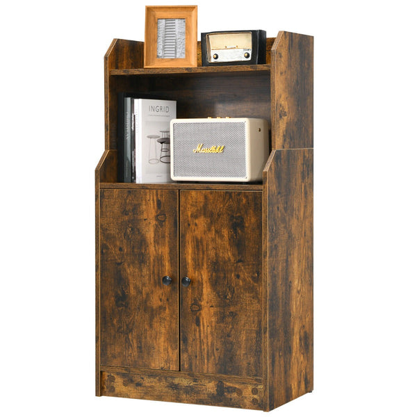 Industrial Style Bookcase - Wooden Structure with Adjustable Shelves in Coffee Finish - Ideal for Home Office and Decoration Needs