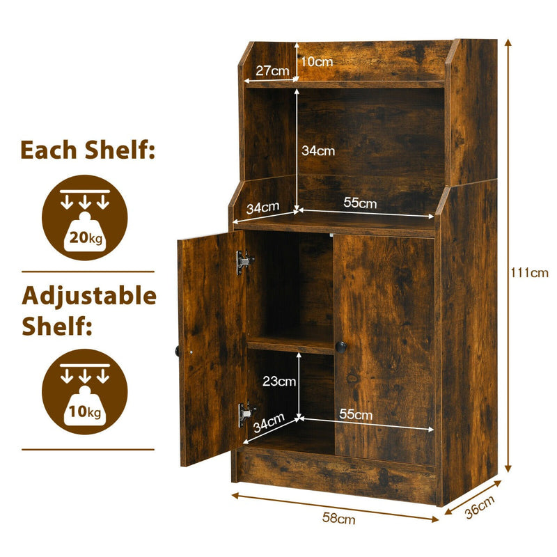 Industrial Style Bookcase - Wooden Structure with Adjustable Shelves in Coffee Finish - Ideal for Home Office and Decoration Needs