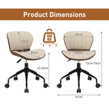 Linen and PU Leather Swivel Chair - Adjustable Height Office Chair in Brown - Perfect for Providing Comfort During Long Working Hours