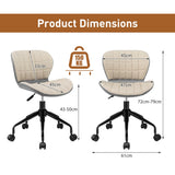 Linen and PU Leather Swivel Chair - Adjustable Height Office Chair in Brown - Perfect for Providing Comfort During Long Working Hours