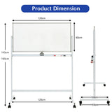 Mobile Whiteboard Double-Sided Magnetic - Includes Magnets, Pens and Eraser, Black - Ideal for Classroom and Office Use