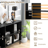 Wooden Storage Bookcase 6-Cube Model - Open Shelving Unit with 5 Black Metal Legs - Ideal for Displaying Books and Solving Storage Problems