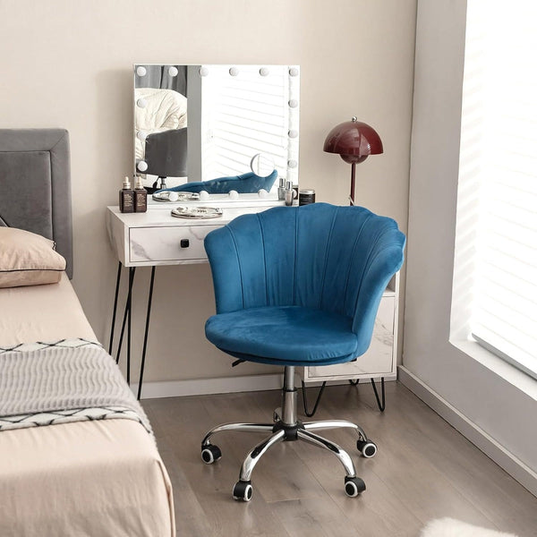 Velvet Office Chair with Handle and Universal Wheels - Multifunctional Adjustable Home Office Furniture - Ideal for Comfort and Mobility in Professional or Personal Workspace