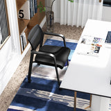 Set of 2 Waiting Room Chairs - Black, with Armrests and Easy-Move Wheels - Perfect for Office Reception Spaces