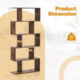 Geometric S-Shaped Bookcase - Anti-Toppling Feature, Suitable for Home Office, Living Room - Perfect for Minimalist White Interiors
