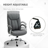 Ergonomic Linen Swivel Desk Chair - Height Adjustable Home Office Chair with Armrests and Smooth-Rolling Casters - Comfortable Task Seating Solution for Remote Workers & Students