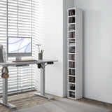 HOMCOM 204 CD Storage Unit, DVD Storage Tower with 12 Cubes, 175cm Tall Bookcase for Living Room, Home Office, Study Room, White