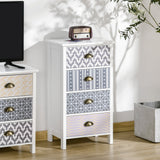 4-Drawer Chest of Drawers with Metal Handles - Slim Bedroom & Living Room Storage Cabinet - Space-Saving Dresser for Clothing and Accessories Organization
