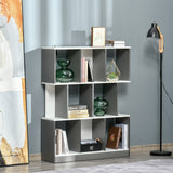 3-Tier 8-Cube Display Shelving Unit - Contemporary Home Office Bookcase with Safety Anti-Tipping - Stylish & Versatile Free-standing Organizer for Books and Decor in Grey White