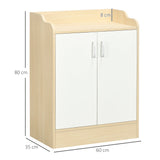 2-Door Modern Shoe Cabinet with 3 Shelves - Holds Up to 9 Pairs, Natural Wood Finish - Space-Efficient Storage for Hallways and Small Spaces