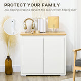 Kitchen Storage Sideboard - Double-Door Cabinet with Adjustable Shelf - Ideal for Living Room and Entryway Organization