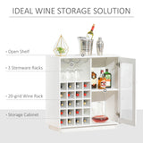 Modern Sideboard Wine Cabinet - Glass Door Display, Built-In Glass Holder & 20-Bottle Storage Rack - Elegant Organization for Home Bar, Living Room, Dining Area