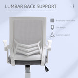 Ergonomic Mesh Swivel Office Chair with Lumbar Support - Adjustable Height Desk Chair with Flip-Up Arms, Grey - Ideal for Home Office Comfort and Posture Improvement