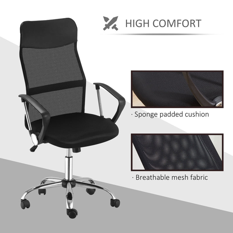 Adjustable Height Ergonomic Mesh Office Chair - Tilt Function Comfort Seating - Ideal for Extended Desk Use and Posture Support
