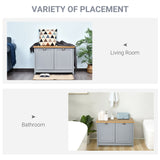 2-Door Shoe Cabinet with Storage Shelf - Entryway Bench and Hallway Organizer - Ideal for Bathroom Use and Shoe Organization